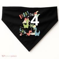 4 Year Old Roar Im 4 4th Birthday Boy T Rex Dinosaur USA-Made Doggie Bandana thumb 0