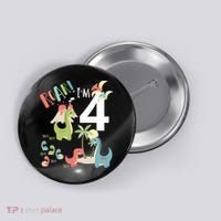 4 Year Old Roar Im 4 4th Birthday Boy T Rex Dinosaur Button thumb 0