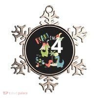 4 Year Old Roar Im 4 4th Birthday Boy T Rex Dinosaur Ornament thumb 0