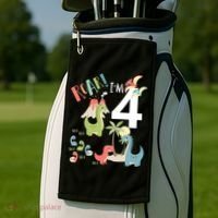 4 Year Old Roar Im 4 4th Birthday Boy T Rex Dinosaur Golf Towel thumb 2