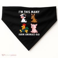 4 Year Old Boy Farm Animals Old 4th Birthday USA-Made Doggie Bandana thumb 0