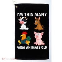 4 Year Old Boy Farm Animals Old 4th Birthday Golf Towel thumb 0