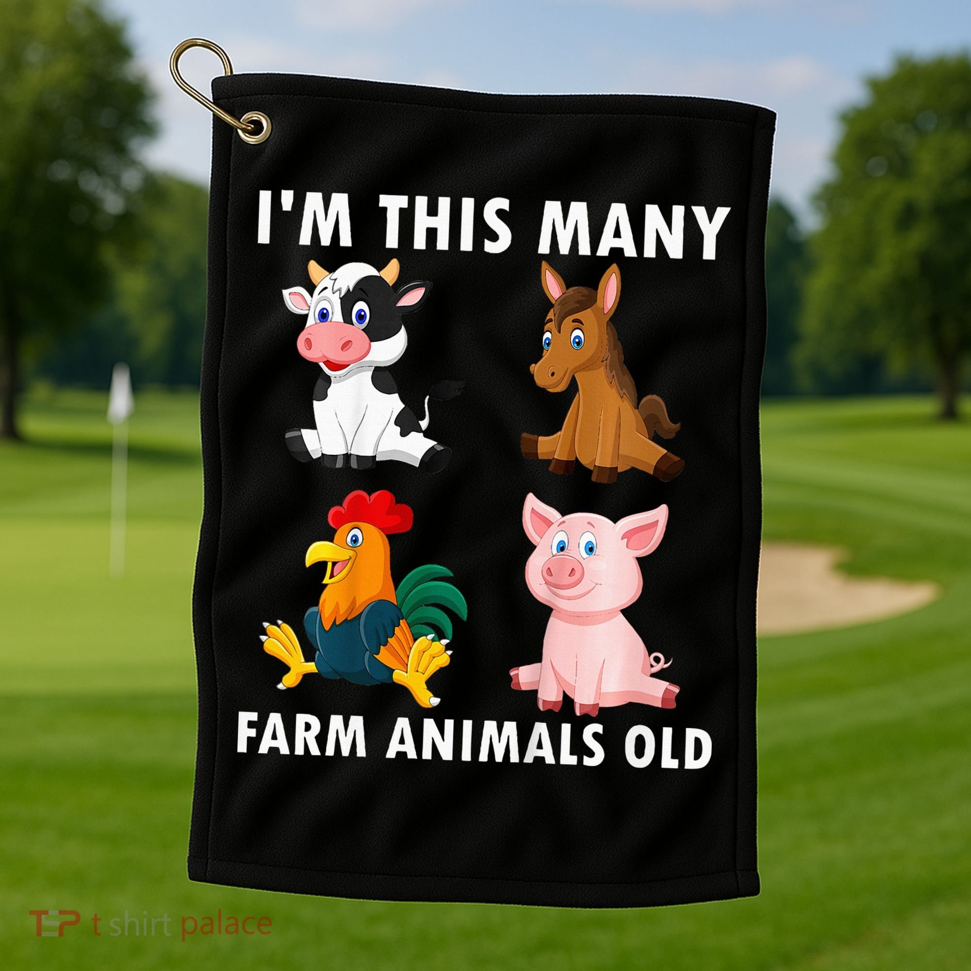 4 Year Old Boy Farm Animals Old 4th Birthday Golf Towel