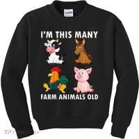 4 Year Old Boy Farm Animals Old 4th Birthday Kids Sweatshirt thumb 0