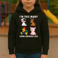 4 Year Old Boy Farm Animals Old 4th Birthday Kids Hoodie thumb 3