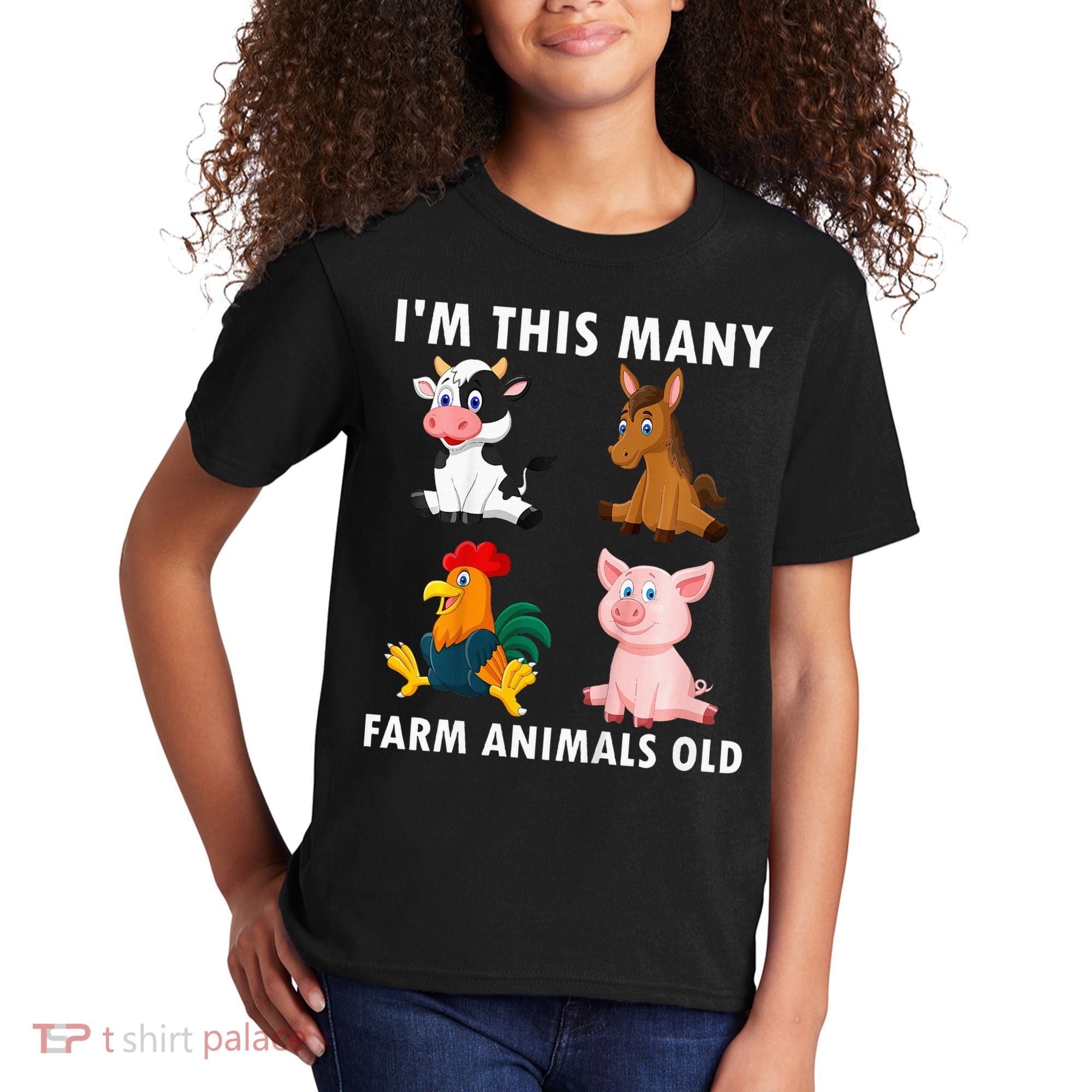 4 Year Old Boy Farm Animals Old 4th Birthday Kids T-Shirt