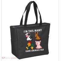 4 Year Old Boy Farm Animals Old 4th Birthday Tote Bag thumb 2
