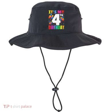 4 Years Old ItS My 4th Birthday Crew Balloons For Boy Bucket Hat