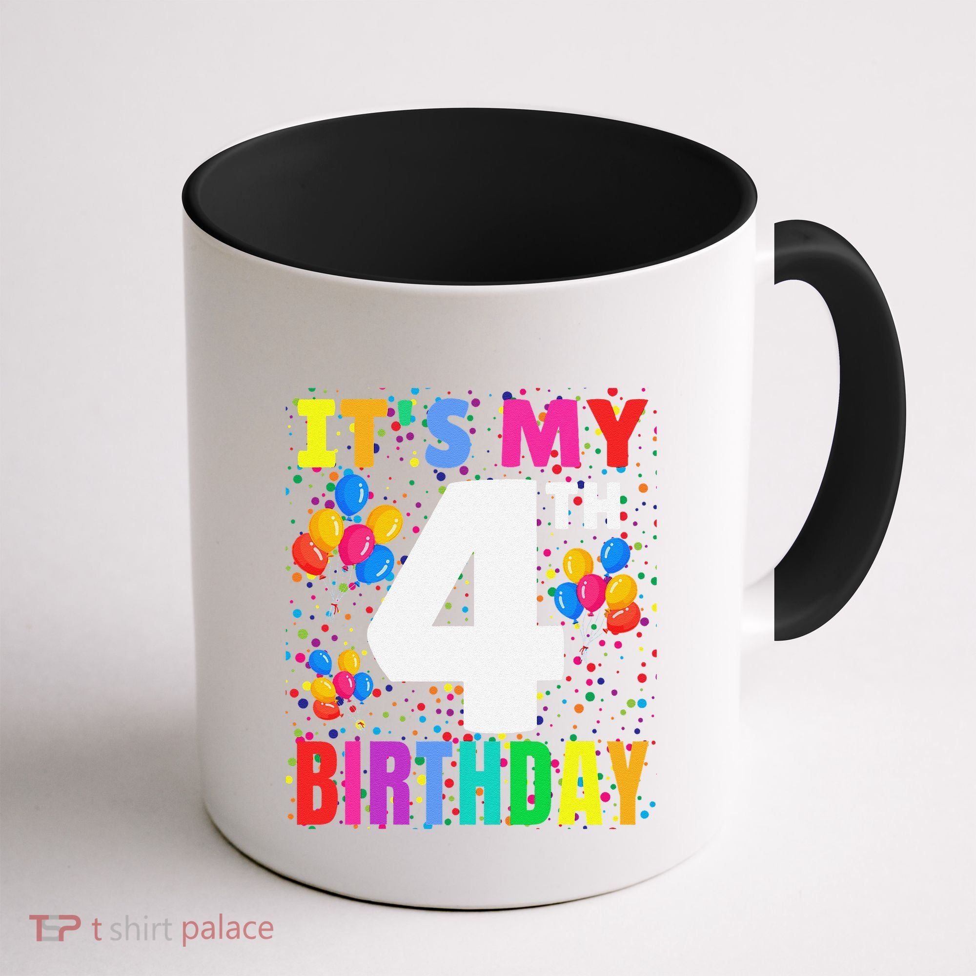 4 Years Old ItS My 4th Birthday Crew Balloons For Boy Coffee Mug