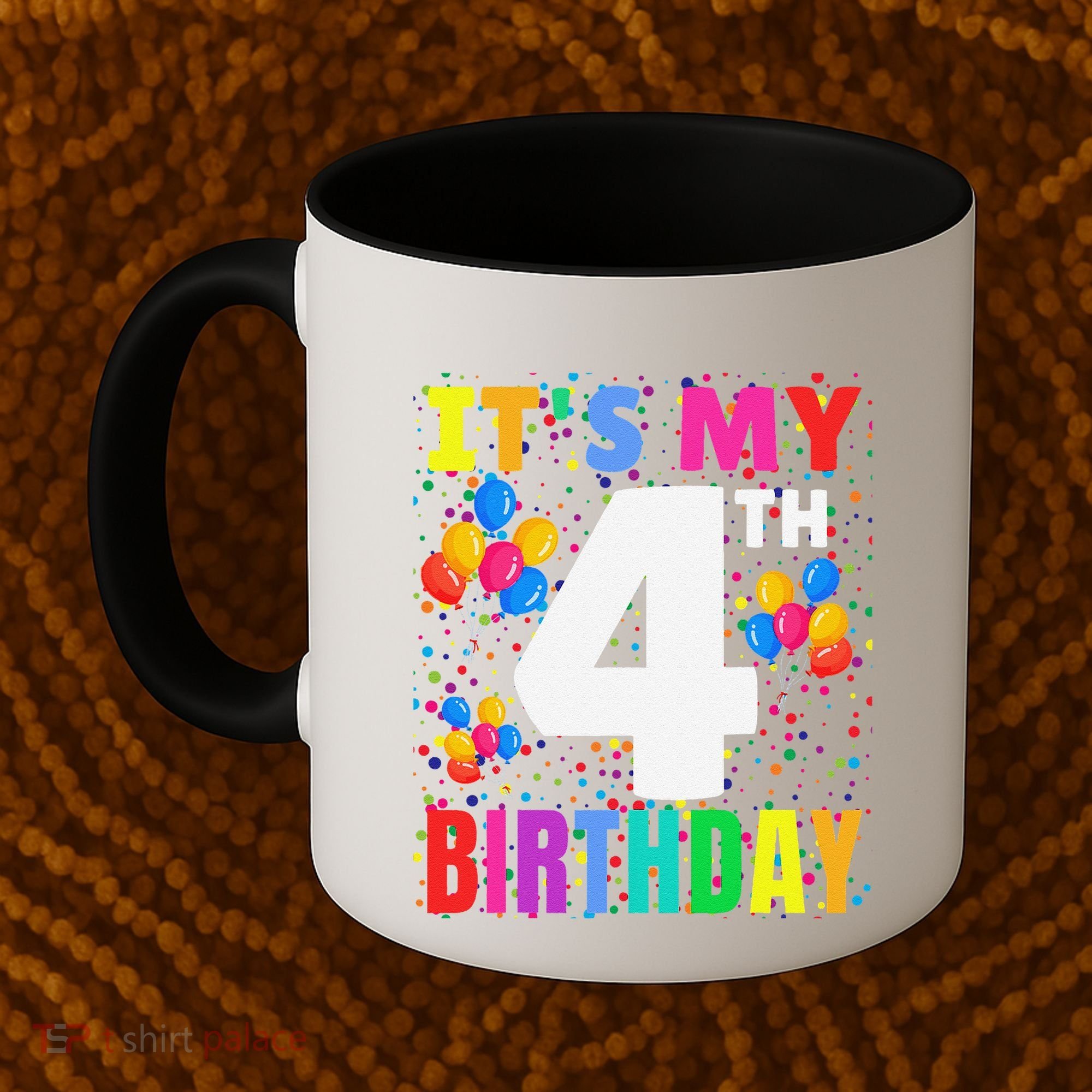 4 Years Old ItS My 4th Birthday Crew Balloons For Boy Coffee Mug