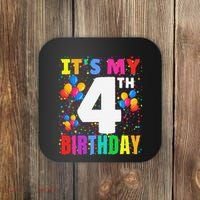 4 Years Old ItS My 4th Birthday Crew Balloons For Boy Coaster thumb 0