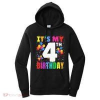 4 Years Old ItS My 4th Birthday Crew Balloons For Boy Women's Hoodie thumb 0