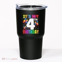 4 Years Old ItS My 4th Birthday Crew Balloons For Boy Tumbler thumb 0