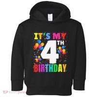4 Years Old ItS My 4th Birthday Crew Balloons For Boy Toddler Hoodie thumb 0