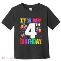 4 Years Old ItS My 4th Birthday Crew Balloons For Boy Toddler T-Shirt thumb 0