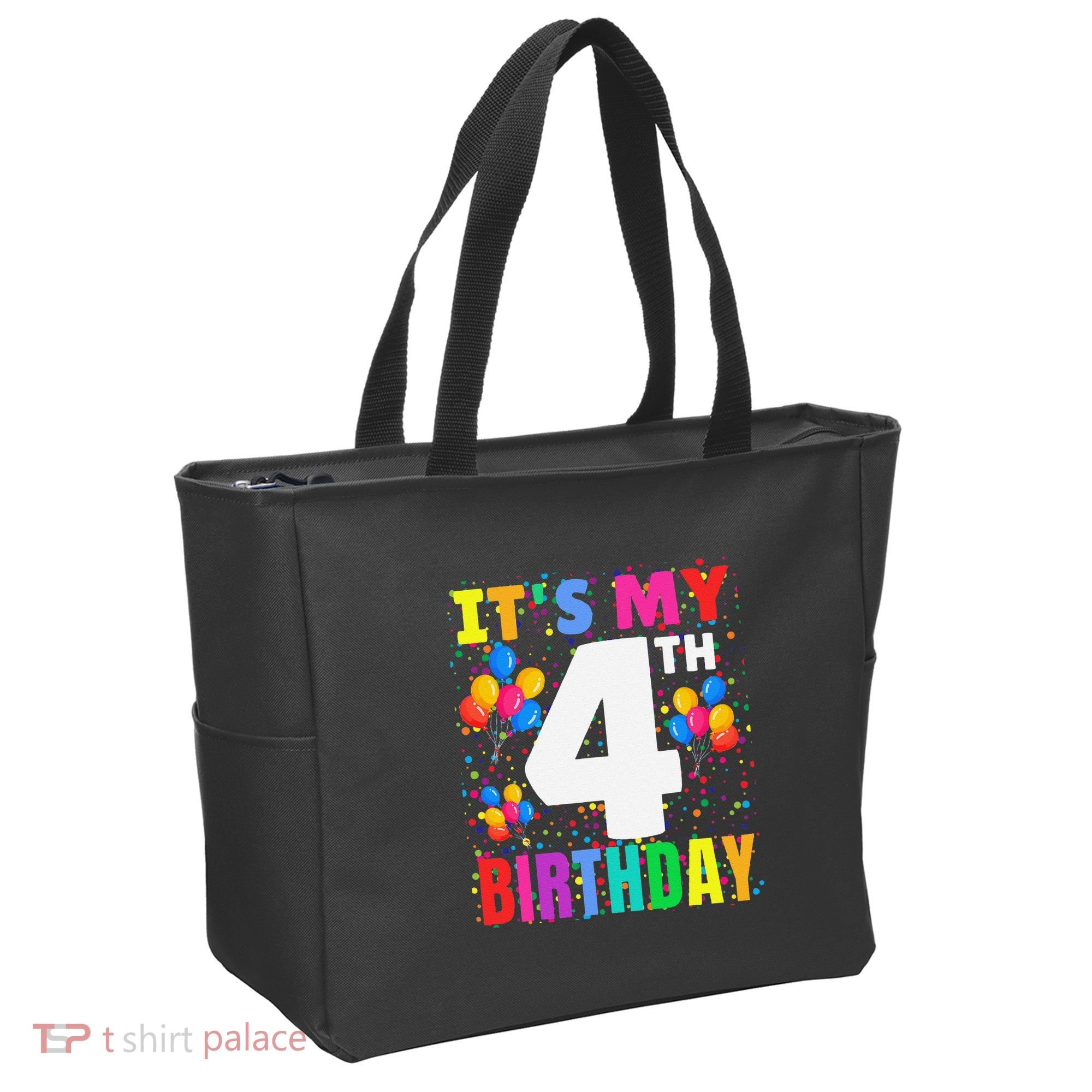 4 Years Old ItS My 4th Birthday Crew Balloons For Boy Tote Bag