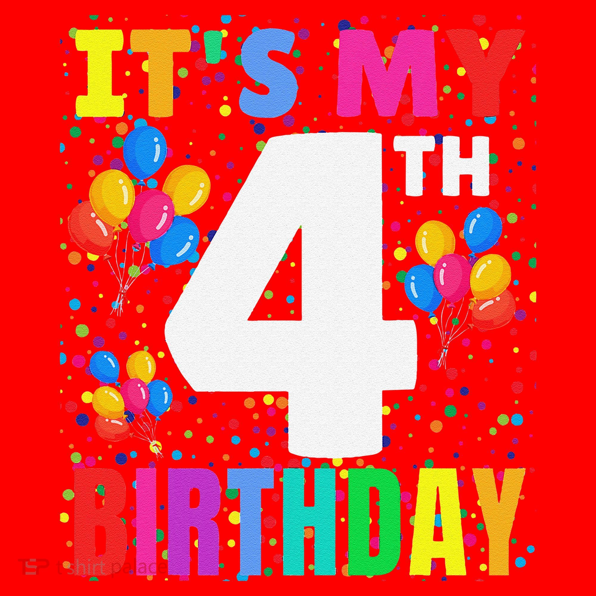 4 Years Old ItS My 4th Birthday Crew Balloons For Boy Santa Hat