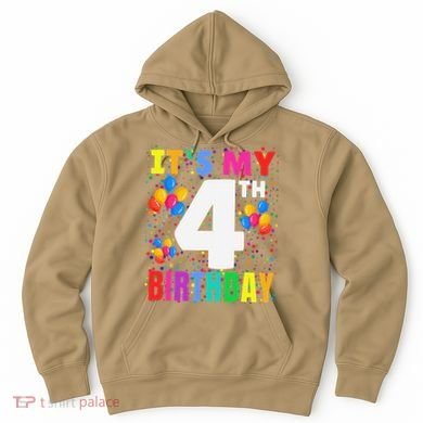 4 Years Old ItS My 4th Birthday Crew Balloons For Boy Hoodie