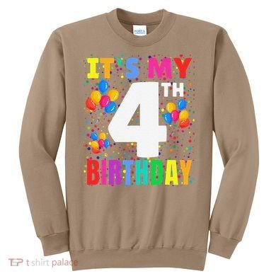 4 Years Old ItS My 4th Birthday Crew Balloons For Boy Sweatshirt