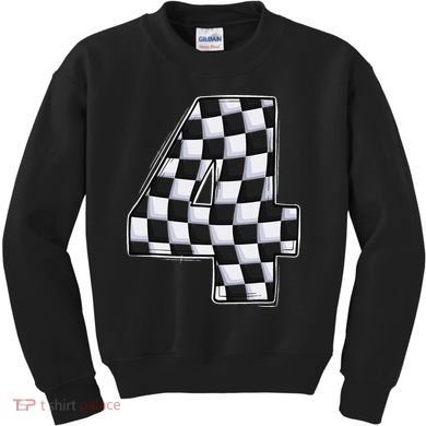 4 Year Old Pit Crew Car Racing 4th Birthday Race Car Kids Sweatshirt