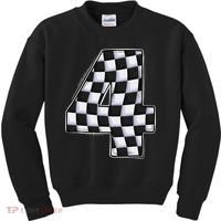 4 Year Old Pit Crew Car Racing 4th Birthday Race Car Kids Sweatshirt thumb 0
