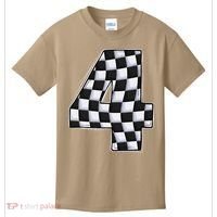 4 Year Old Pit Crew Car Racing 4th Birthday Race Car Kids T-Shirt thumb 0