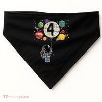 4 Years Old Birthday Boy Gifts Astronaut 4th Birthday USA-Made Doggie Bandana thumb 0