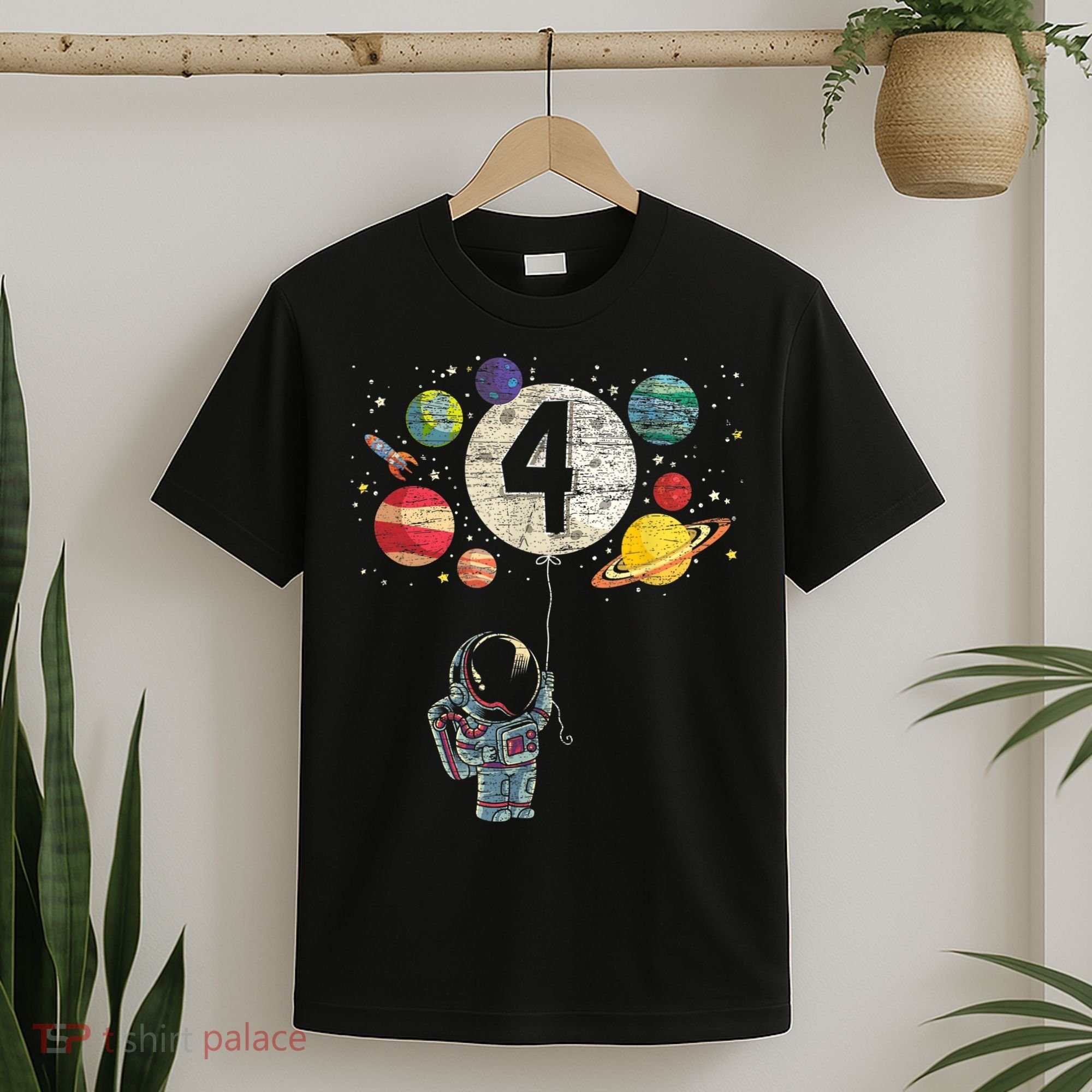 4 Years Old Birthday Boy Gifts Astronaut 4th Birthday T-Shirt