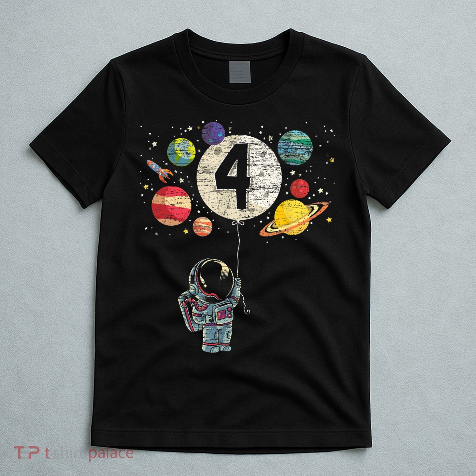 4 Years Old Birthday Boy Gifts Astronaut 4th Birthday T-Shirt