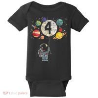 4 Years Old Birthday Boy Gifts Astronaut 4th Birthday Baby Bodysuit thumb 0