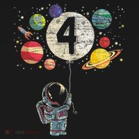 4 Years Old Birthday Boy Gifts Astronaut 4th Birthday Baby Bodysuit thumb 2