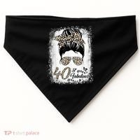 40 Years Old Fabulous Messy Bun Leopard 40th Birthday USA-Made Doggie Bandana thumb 0