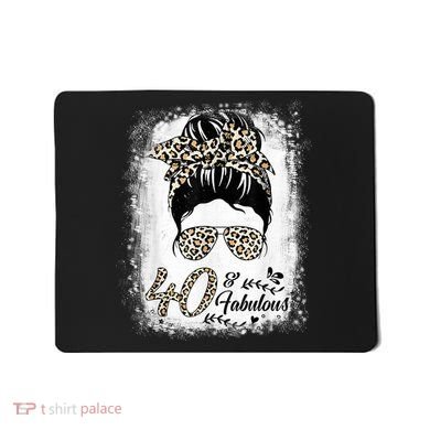 40 Years Old Fabulous Messy Bun Leopard 40th Birthday Mousepad