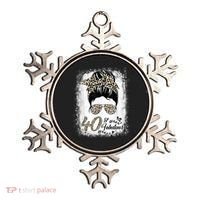 40 Years Old Fabulous Messy Bun Leopard 40th Birthday Ornament thumb 0