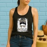 40 Years Old Fabulous Messy Bun Leopard 40th Birthday Women's Tank Top thumb 2