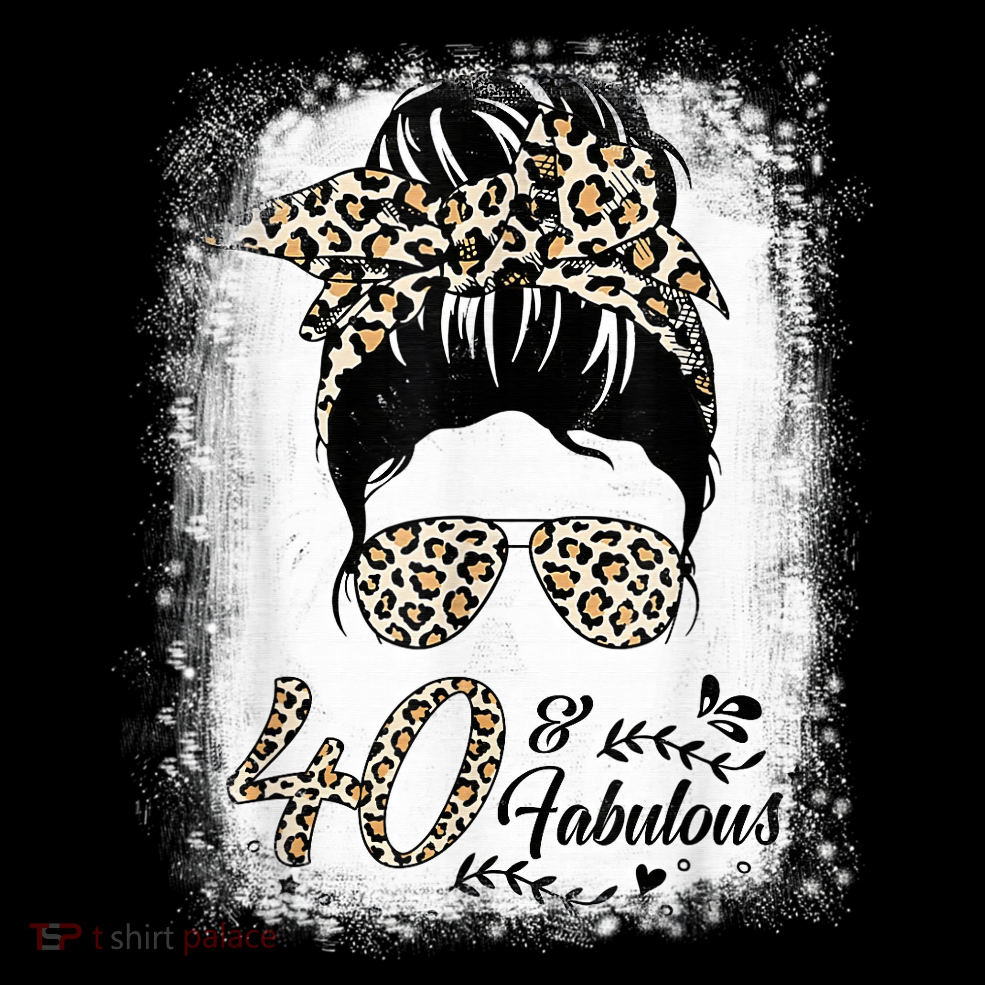 40 Years Old Fabulous Messy Bun Leopard 40th Birthday Pom Pom 12in Knit Beanie
