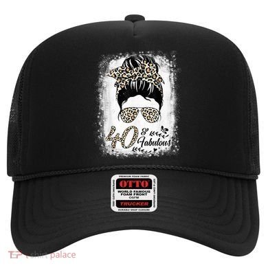 40 Years Old Fabulous Messy Bun Leopard 40th Birthday Hat