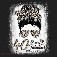 40 Years Old Fabulous Messy Bun Leopard 40th Birthday Hat thumb 2