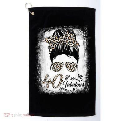 40 Years Old Fabulous Messy Bun Leopard 40th Birthday Golf Towel