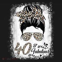 40 Years Old Fabulous Messy Bun Leopard 40th Birthday Visor thumb 3