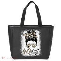 40 Years Old Fabulous Messy Bun Leopard 40th Birthday Tote Bag thumb 0