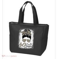 40 Years Old Fabulous Messy Bun Leopard 40th Birthday Tote Bag thumb 3
