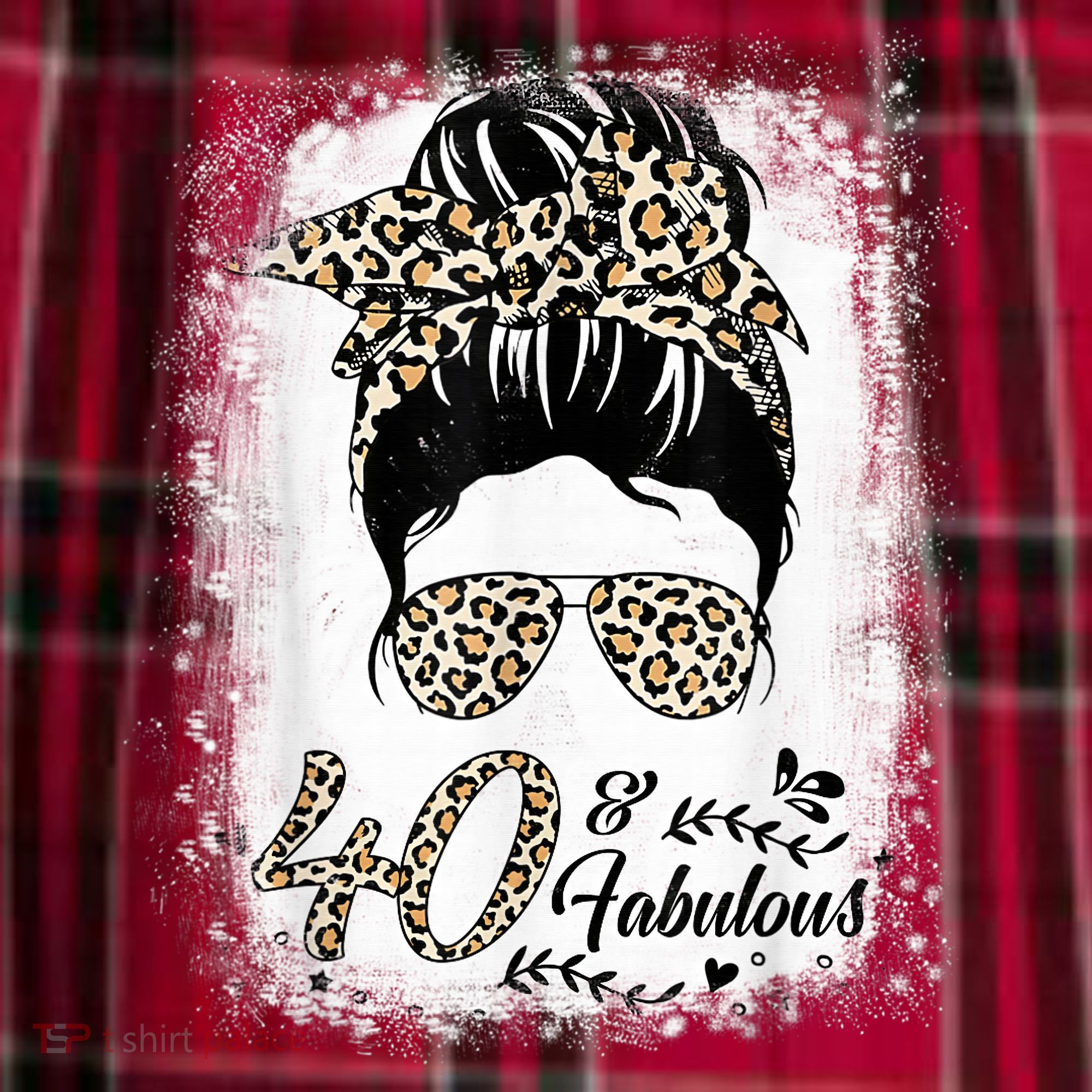 40 Years Old Fabulous Messy Bun Leopard 40th Birthday Men's Flannel Plaid Pajama Pants