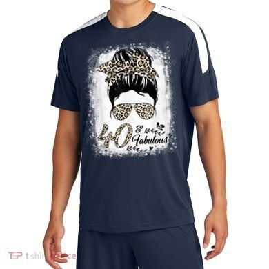 40 Years Old Fabulous Messy Bun Leopard 40th Birthday Soccer Jersey