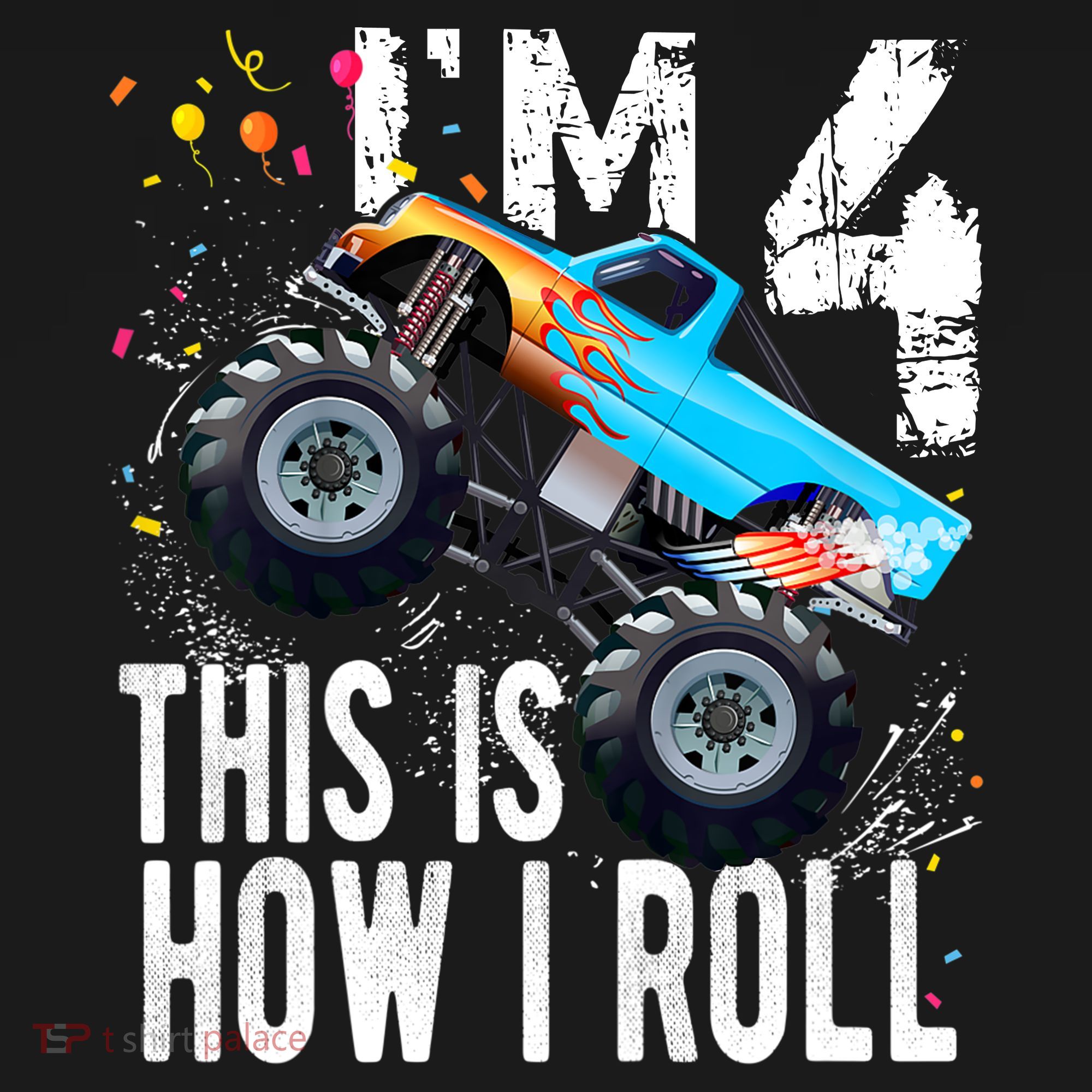 4 Year Old Gift Cool 4th Birthday Boy Gift For Monster Truck Car Lovers Button
