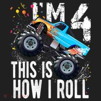 4 Year Old Gift Cool 4th Birthday Boy Gift For Monster Truck Car Lovers Golf Towel thumb 3