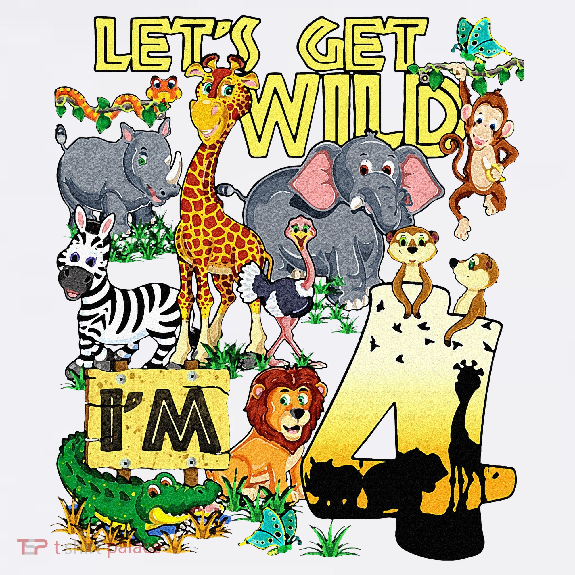 4 Year Old Zoo Safari Birthday Party Tee Lets Get Wild Im 4 Mousepad