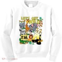 4 Year Old Zoo Safari Birthday Party Tee Lets Get Wild Im 4 Kids Sweatshirt thumb 0