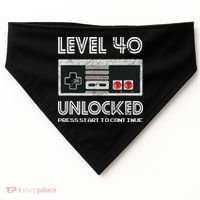 40 Year Old Fourty Birthday Gift Level 40 Unlocked Gamer USA-Made Doggie Bandana thumb 0