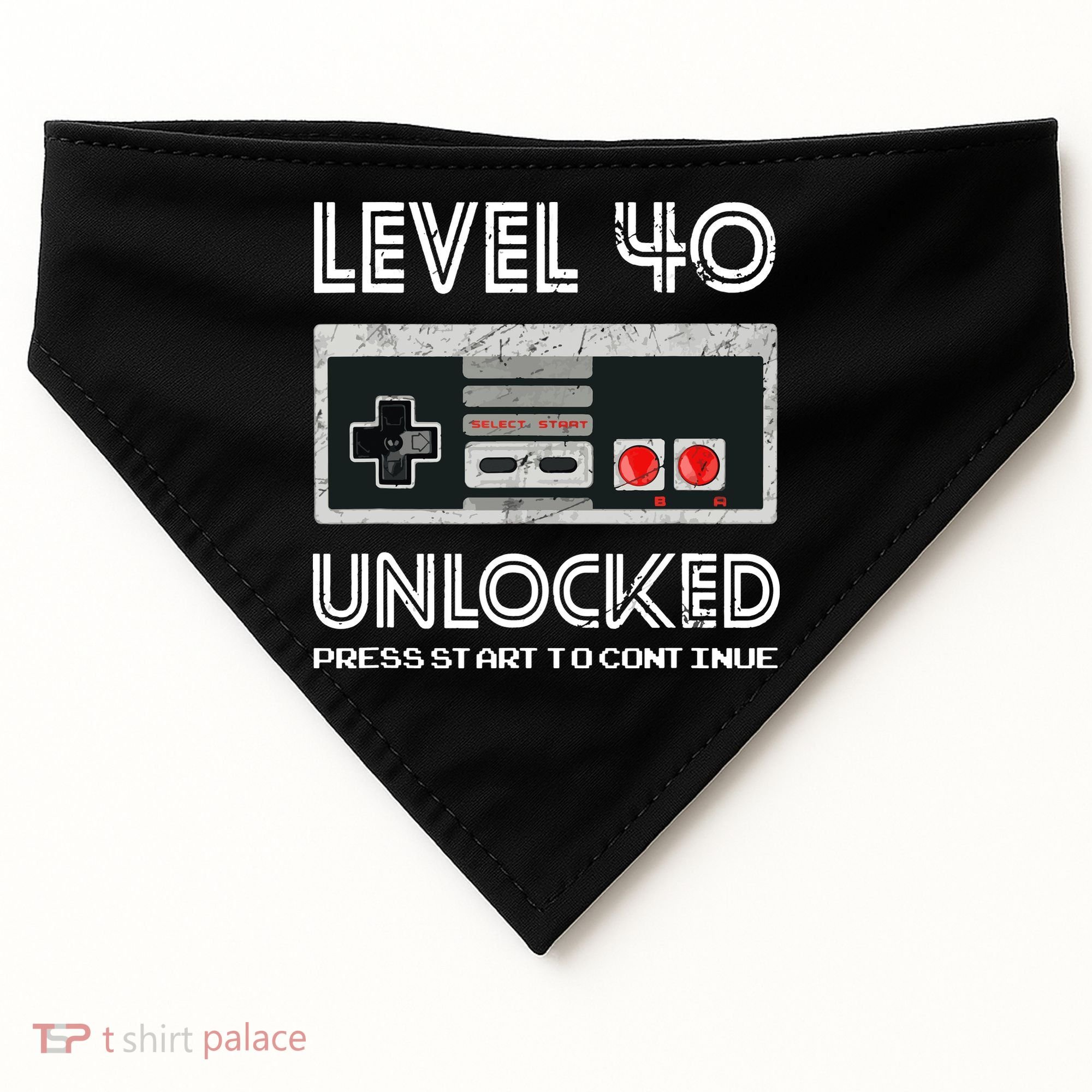 40 Year Old Fourty Birthday Gift Level 40 Unlocked Gamer USA-Made Doggie Bandana